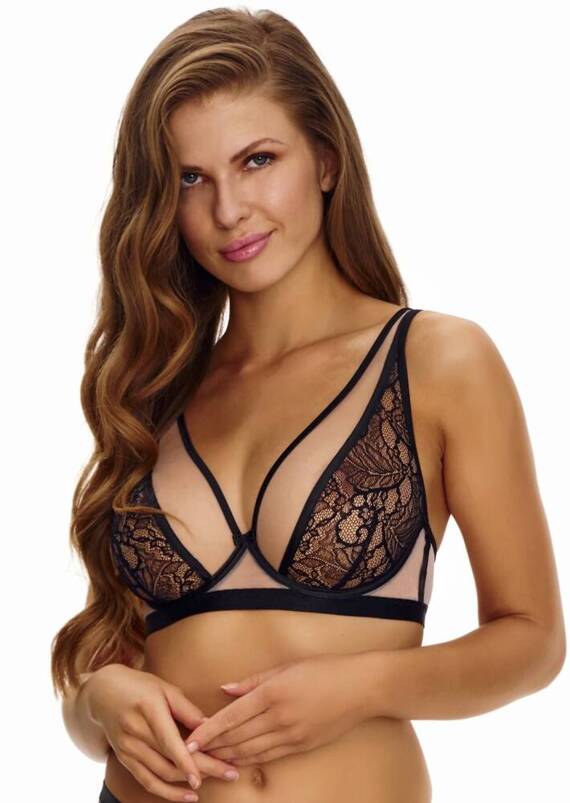 2457  Biustonosz miękki bralette Lupoline- czarny