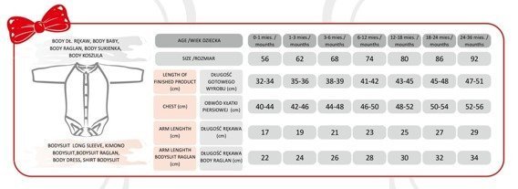 251 Jasmina Body z długim rękawem Marija - ecru-kwiatki