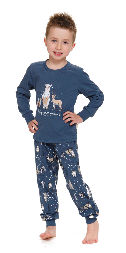 4324 "Animals" Piżama dziecięca Unisex Doctor Nap - deep blue