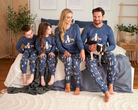 4324 "Animals" Piżama dziecięca Unisex Doctor Nap - deep blue