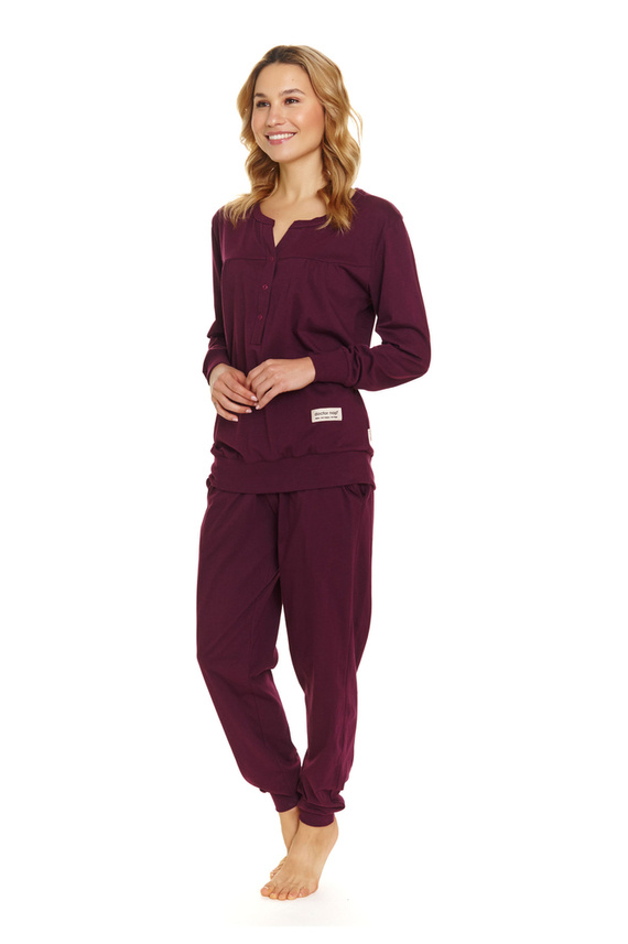 4349 Piżama Damska Doctor Nap - burgundy