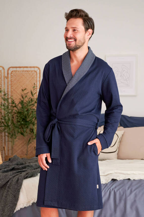 5283 szlafrok męski Doctor Nap - navy blue