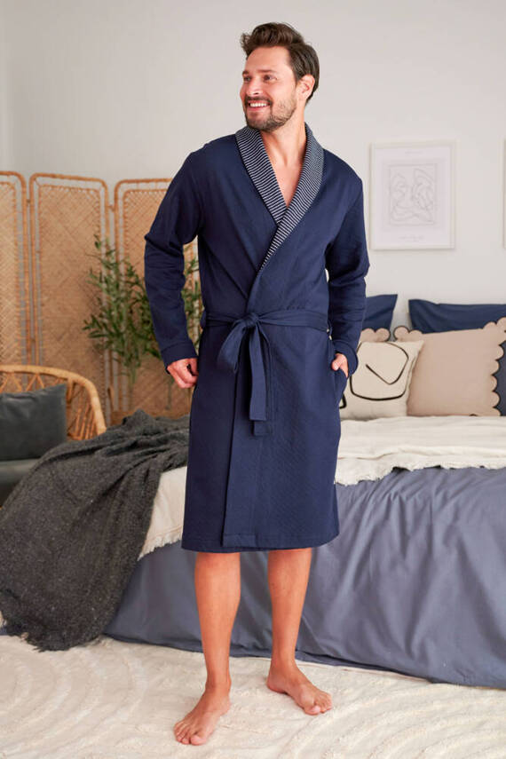 5283 szlafrok męski Doctor Nap - navy blue