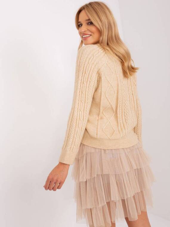 AT-SW-2346-2.99P Sweter rozpinany Paris - beżowy