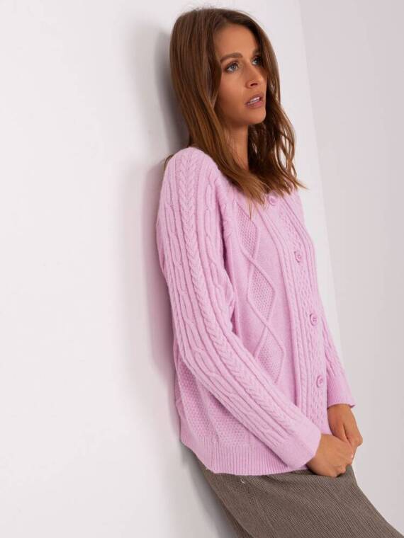 AT-SW-2346-2.99P Sweter rozpinany Paris - jasny fioletowy