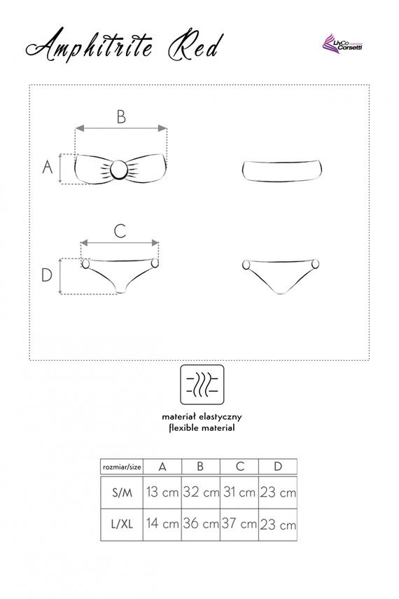 Amphitrite LC 9731 Strój Kąpielowy LivCo Corsetti - czerwony
