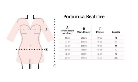 Beatrice Podomka Szlafrok Damski Dkaren - Czarny