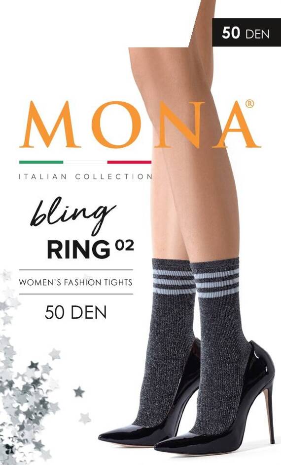 Bling ring 01 Skarpetki damskie 50 den Mona nero