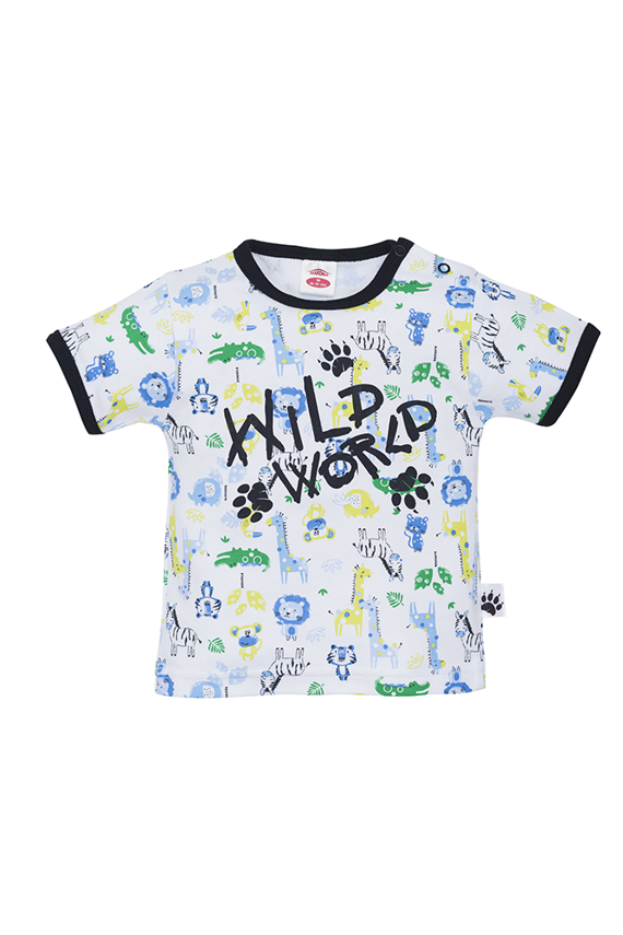Bluzka bawełniana z krótkim rękawem "WILD WORLD" Makoma sito