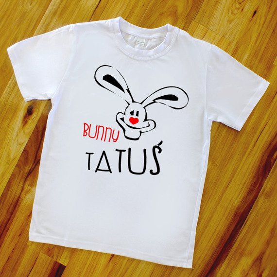 Bluzka dla taty "BUNNY TATUŚ" Moocha biały