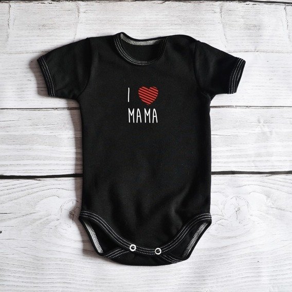 Body krótki rękaw "I <3 mama" Moocha białe