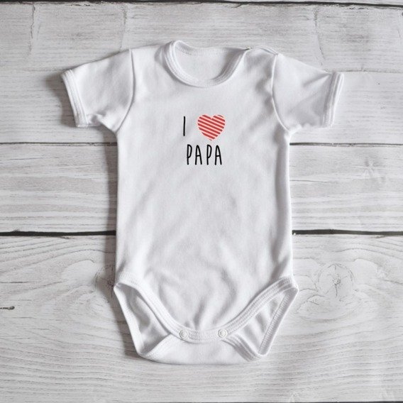 Body krótki rękaw "I <3 papa" Moocha czarne