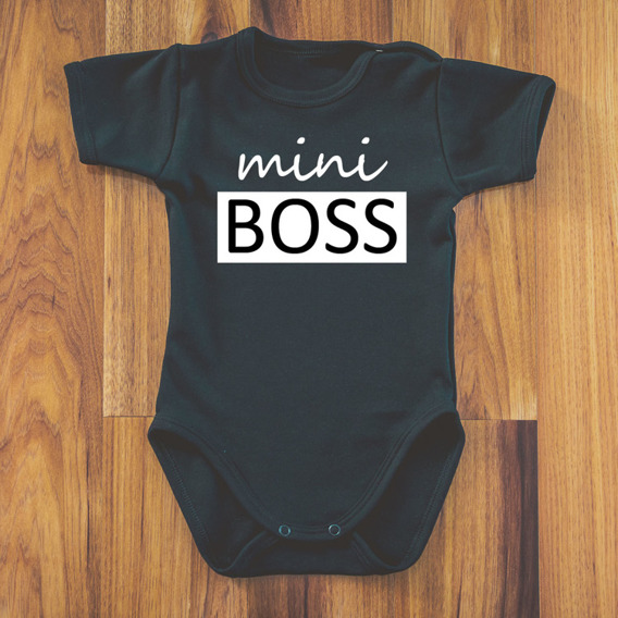 Body krótki rękaw "mini BOSS" Moocha czarne