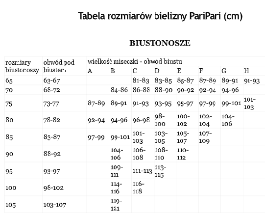 Catherine II Biustonosz push-up PariPari - czarny