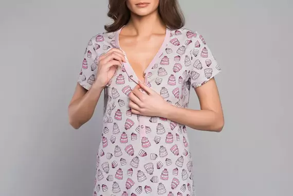 Dolce Koszula damska z krótkim rękawem Italian Fashion - druk 