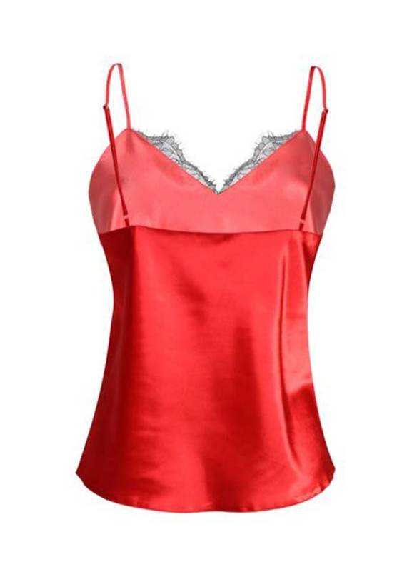 Doris Satynowy top damski DKaren - pink