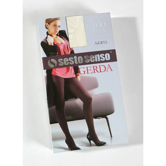 Gerda Rajstopy akrylowe, ciepłe 100den Sesto Senso- grey