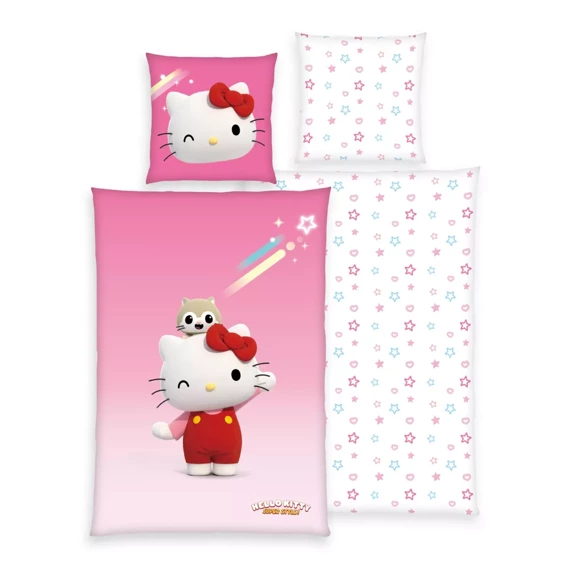 Hello Kitty Pościel bawełniana Herding różowy 