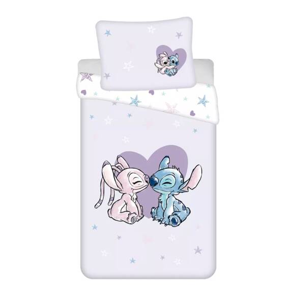 JF 24 Lilo i Stitch Heart wrzosowa Pościel dziecięca bawełniana Jerry Fabrics