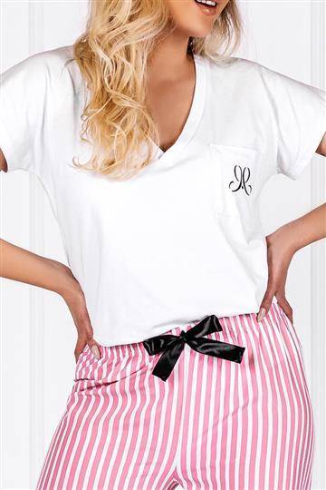 Jennifer piżama damska Momenti Per Me white-pink 