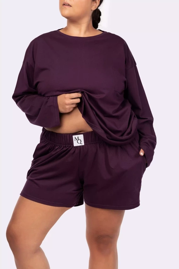 Joy longsleeve Piżama damska Mona purple