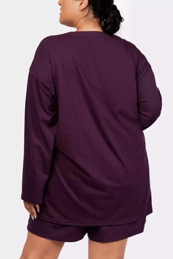 Joy longsleeve Piżama damska Mona purple