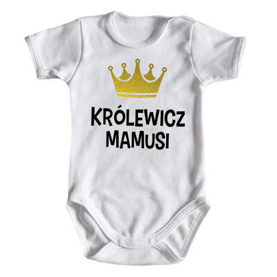 "KRÓLEWICZ MAMUSI" Body krótki rękaw Moocha biały