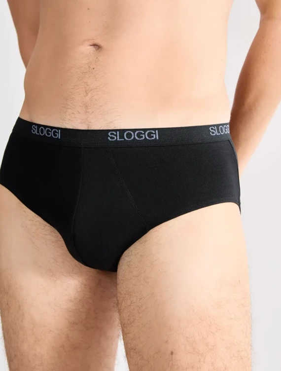 Men Basic Midi 2P Slipy męskie 2-pak Sloggi- black