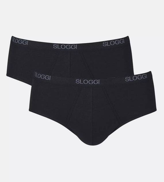 Men Basic Midi 2P Slipy męskie 2-pak Sloggi- black