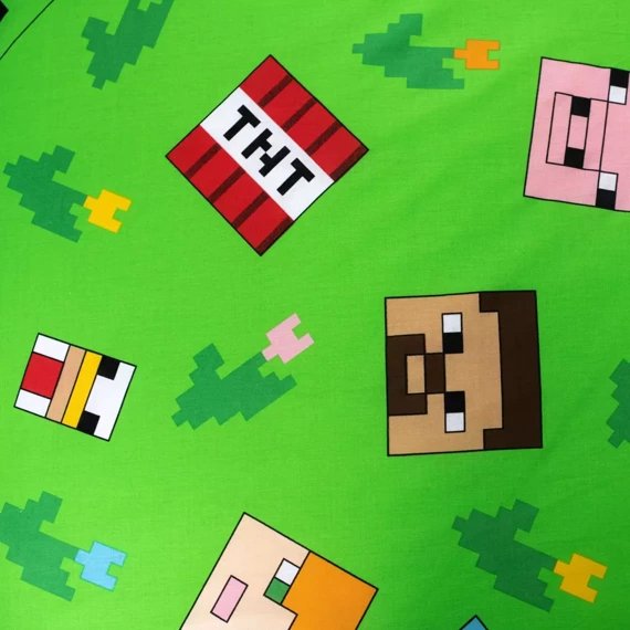 Minecraft Outdoor Mobs Pościel dziecięca bawełniana Jerry Fabrics