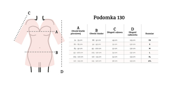 Podomka 130 Satynowy Szlafrok Damski DKaren - róż 