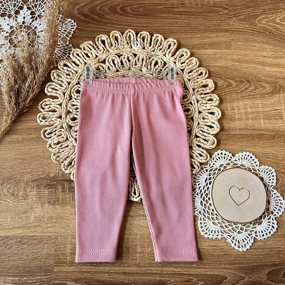 SL13036 Serce Legginsy dziewczęce prążek Mamatti 