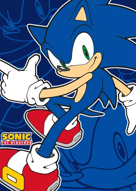 Sonic 2 Kocyk polarowy pled dziecięcy Setino niebieski 