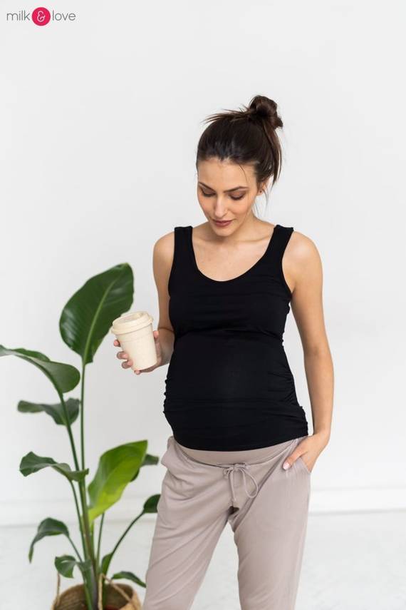 Spodnie ciążowe joggersy Milk&Love beżowy