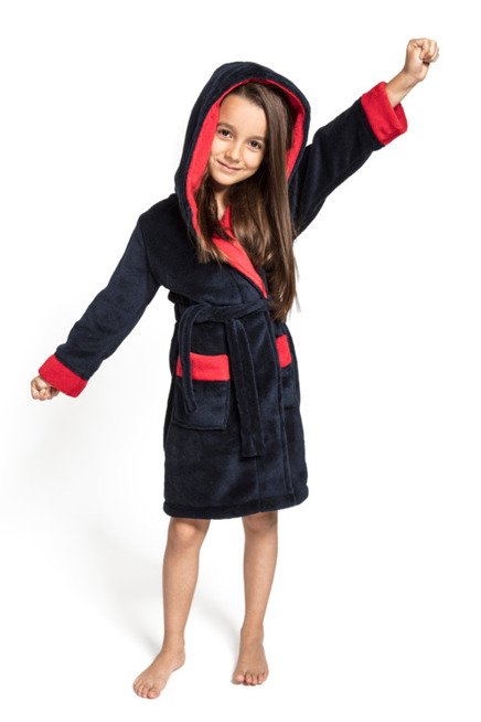 Szlafrok dziecięcy Kids Delfino Envie navy/red