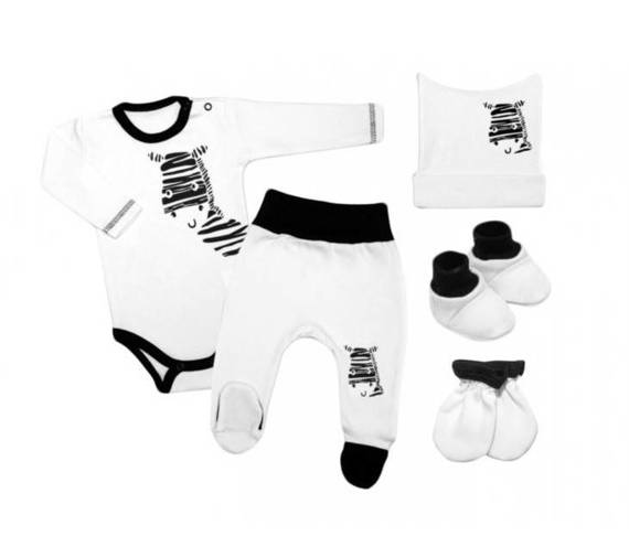 Wyprawka niemowlęca "Zebra" Terjan - biały