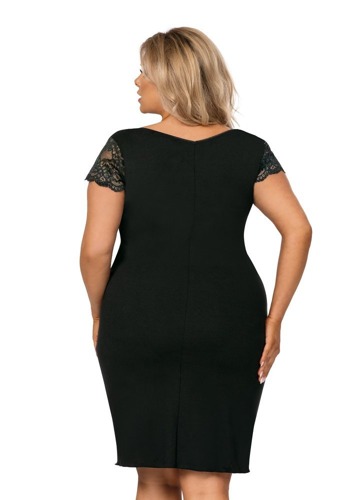  Tess  Plus Size Damska Koszulka Nocna Donna - czarny