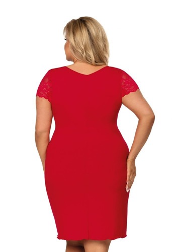  Tess  Plus Size Damska Koszulka Nocna Donna - czerwona