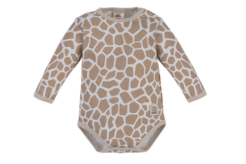 03244DRCD "Giraffe" Body niemowlęce z długim rękawem Makoma cętki 