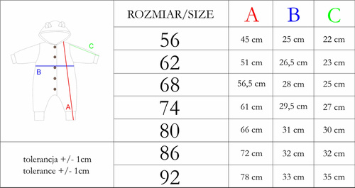 211301 Toys Pajac dresowy z podszewką Nicol  