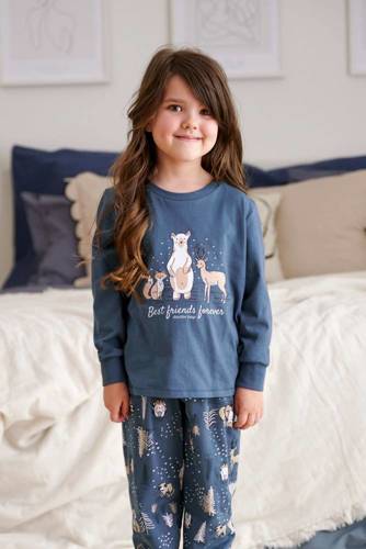 4324 "Animals" Piżama dziecięca Unisex Doctor Nap - deep blue