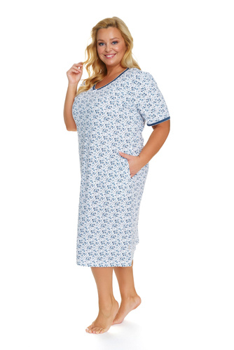 5157 Koszula Nocna Plus Size Doctor Nap - navy bloom