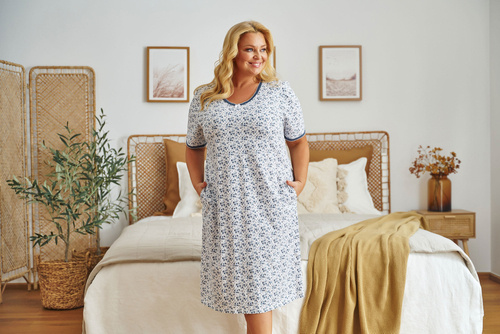 5157 Koszula Nocna Plus Size Doctor Nap - navy bloom