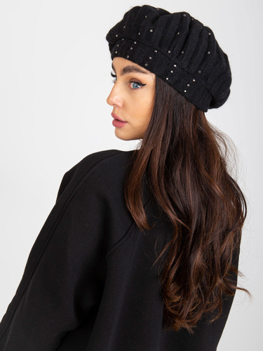 AT-CZ-DM-39055-3 Czapka damska beret Paris czarny