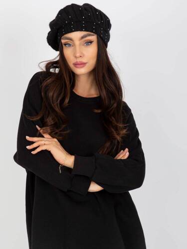 AT-CZ-DM-39055-3 Czapka damska beret Paris czarny