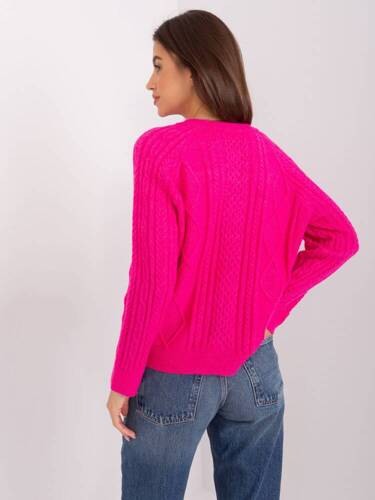 AT-SW-2346-2.99P Sweter rozpinany Paris - fuksjowy