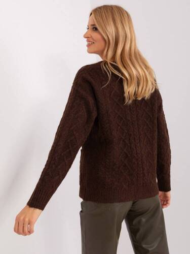 AT-SW-2358.31 Sweter rozpinany Paris - ciemny brązowy