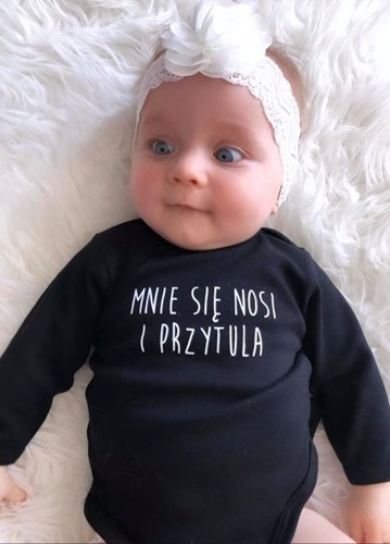 Body długi rękaw "Mnie się nosi i przytula" Moocha czarne