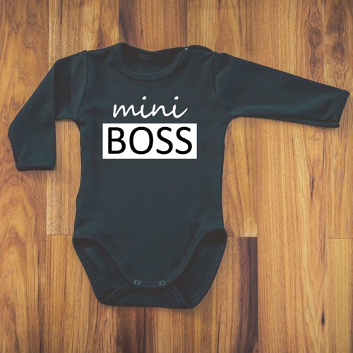 Body długi rękaw "mini BOSS" Moocha białe