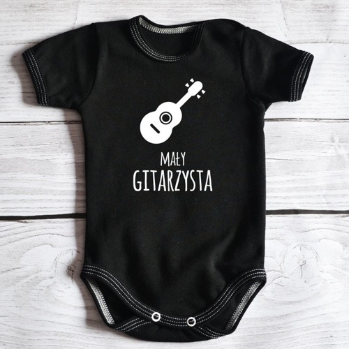 Body krótki rękaw "Mały gitarzysta" Moocha białe